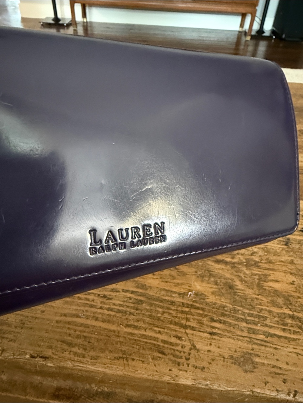 Lauren Ralph Lauren Purple GlossyLeather Wallet